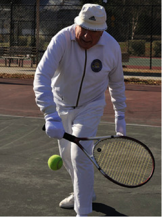 Senior Playing Tennis